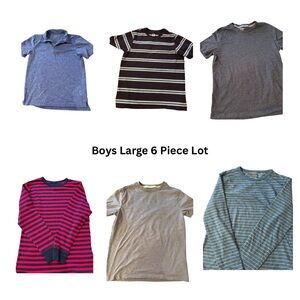 Boys Large (10/12) 6-Piece Casual T-Shirt & Top Lot - Mixed Colors